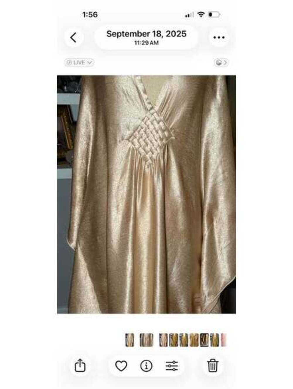 Gold metallic caftan New! Gorgeous! XXL $20 - Picture 2 of 3